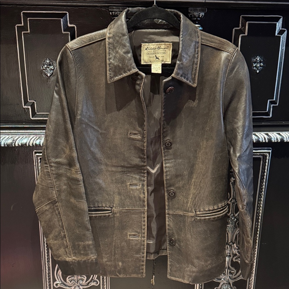 Eddie Bauer Dark Brown Leather Jacket